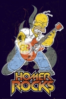 Poster Cartoons I Simpson Homer Rock con Chitarra
