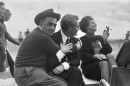Fellini 8 e mezzo pausa sul set S.Loren foto poster 20x25