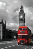 Poster Fotografico Londra Il Big Ben ed il Red Bus