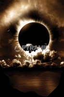 Poster Fotografico Eclissi Solare sul Mare
