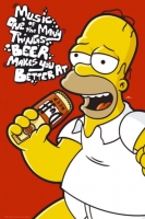 Poster Fumetti Cartoons I Simpson Homer Music Birra