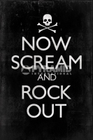 Poster Proverbi Inglesi Now Scream And Rock Out Teschio Pirata