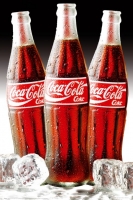Poster Pubblicità Coca Cola Tris di Bottiglie Vintage